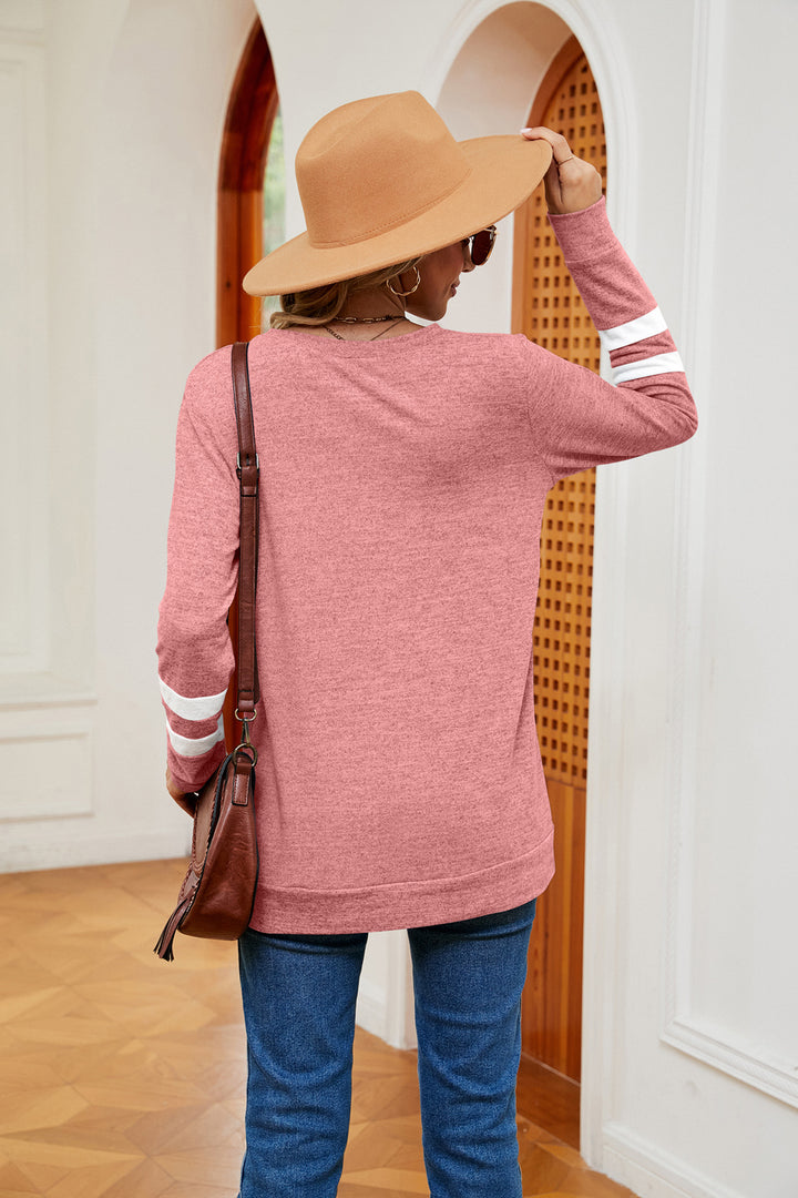 V-Neck Long Sleeve T-Shirt