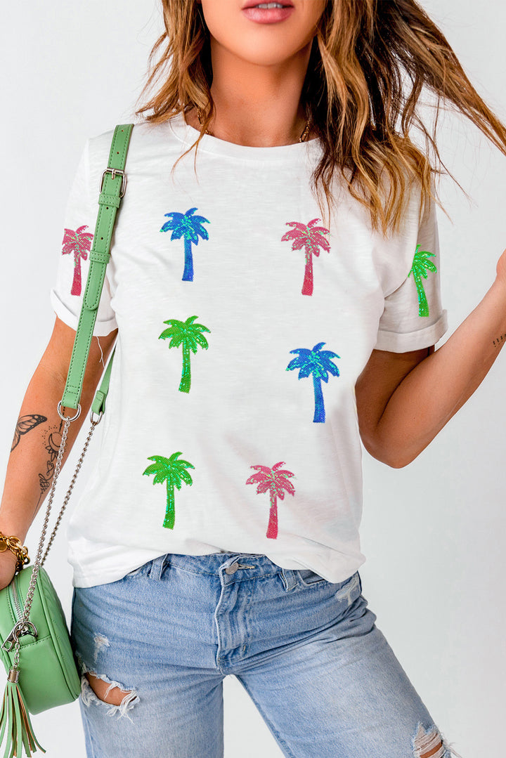 Coconut Palm Round Neck Short Sleeve T-Shirt