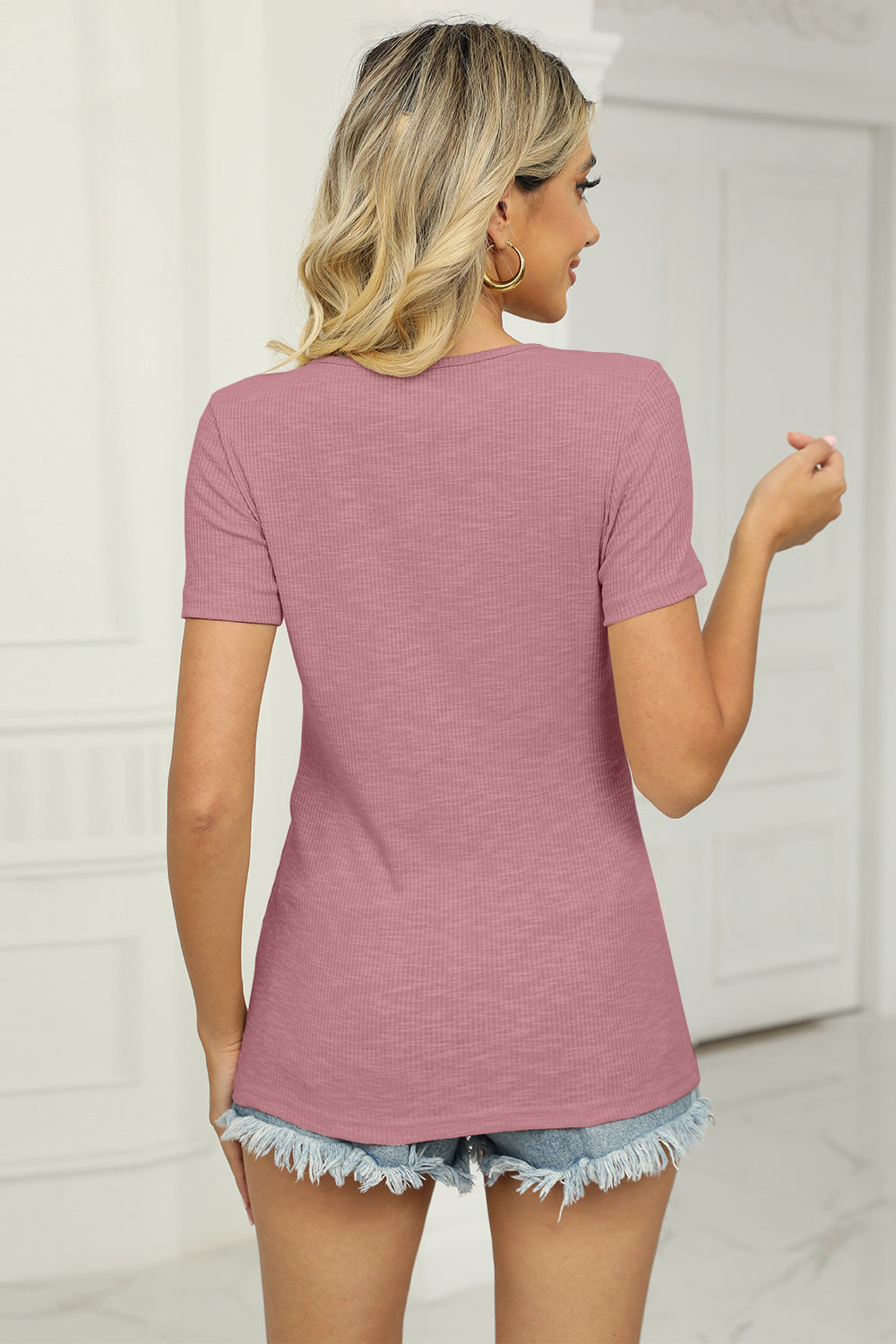 Twisted V-Neck T-Shirt