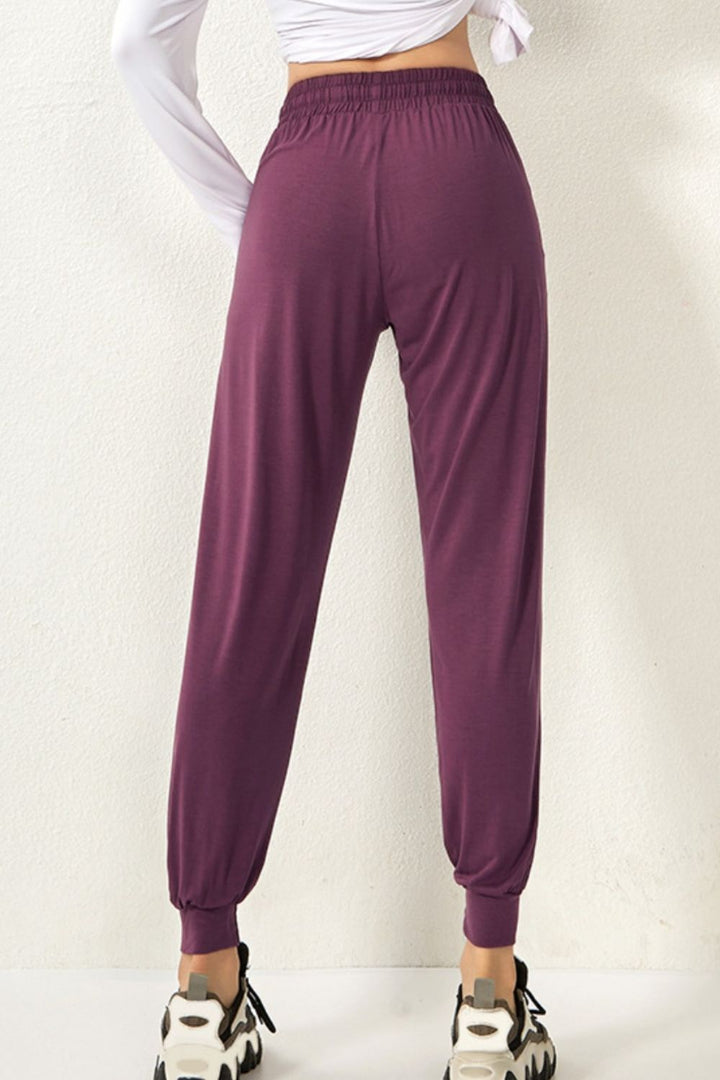 Drawstring High Waist Active Pants