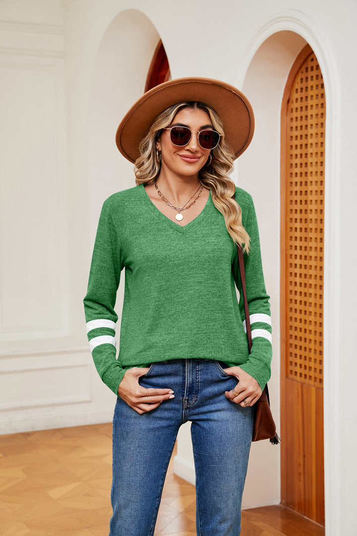 V-Neck Long Sleeve T-Shirt