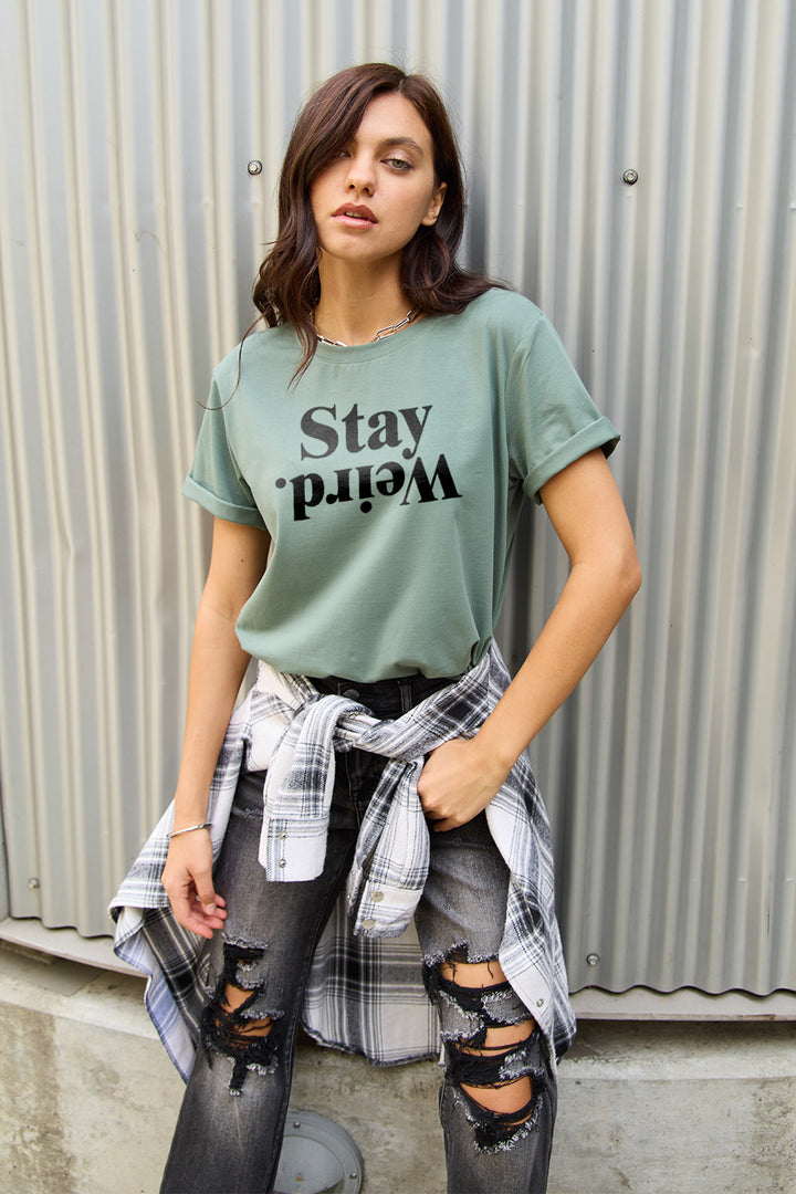 Simply Love Full Size STAY WEIRD Short Sleeve T-Shirt