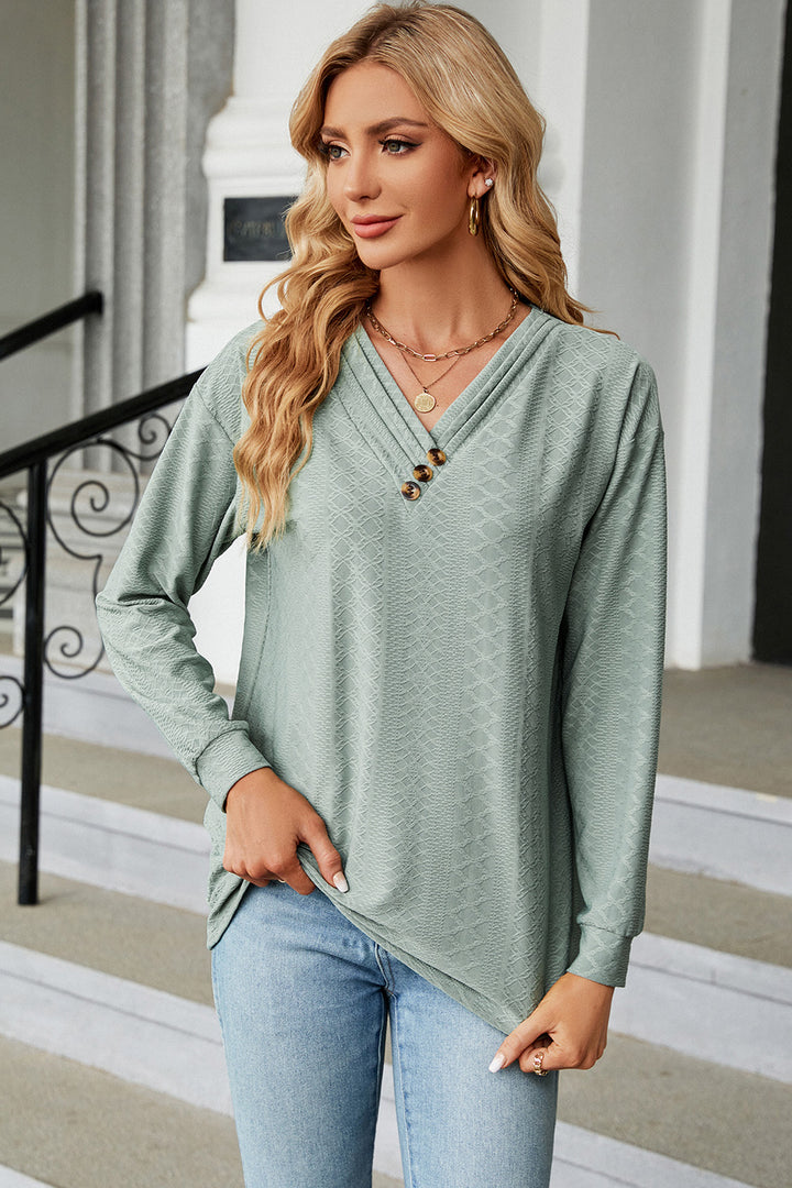 V-Neck Long Sleeve T-Shirt