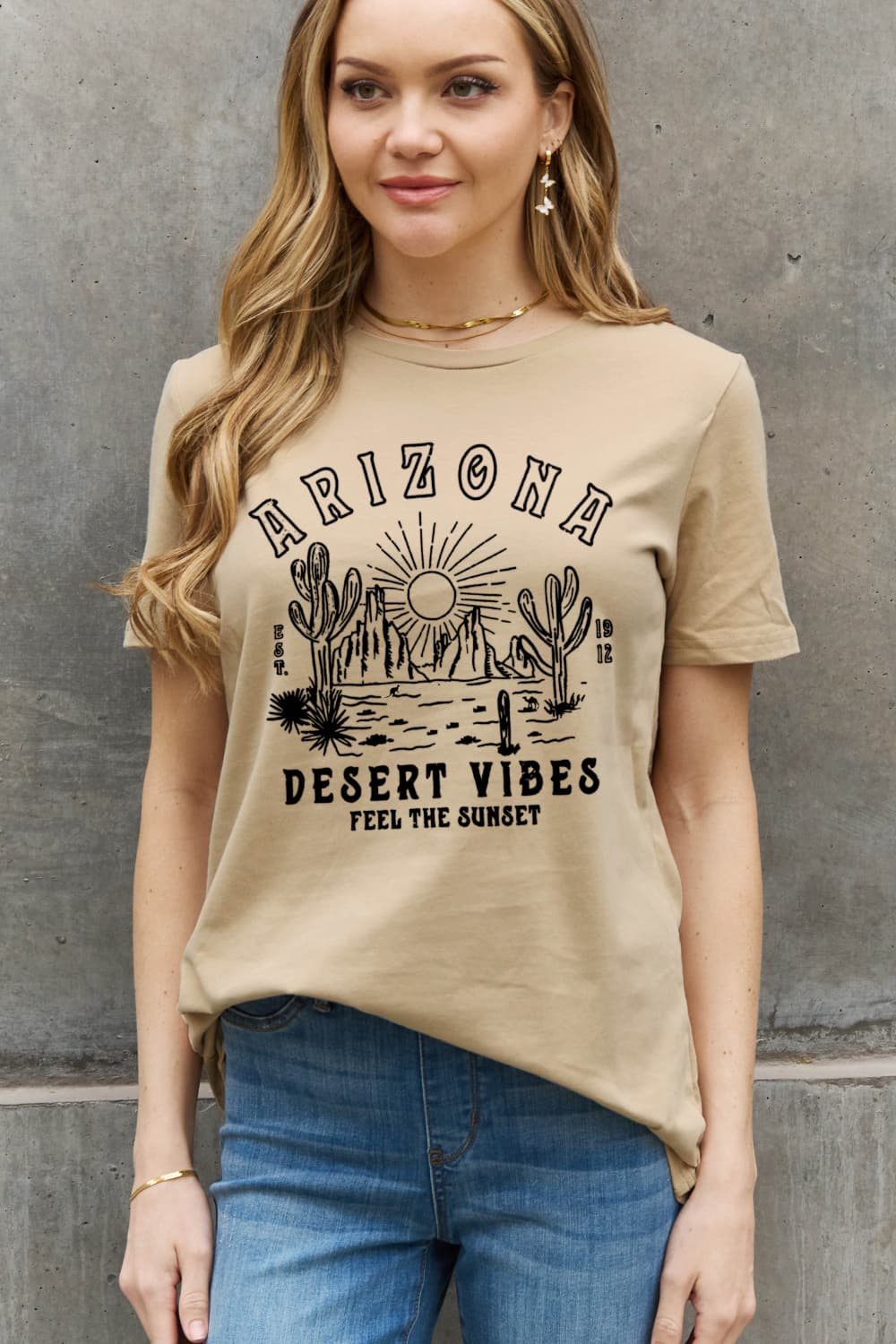 Simply Love Simply Love Full Size ARIZONA DESERT VIBES FEEL THE SUNSET Graphic Cotton Tee