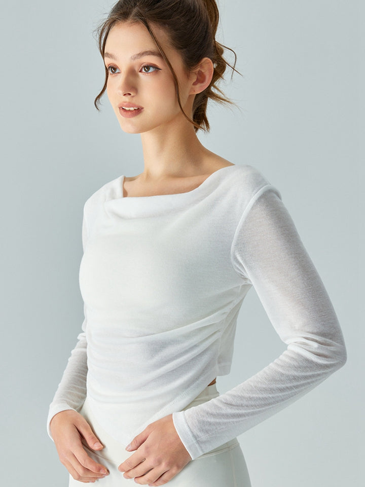 Cowl Neck Long Sleeve Sports Top