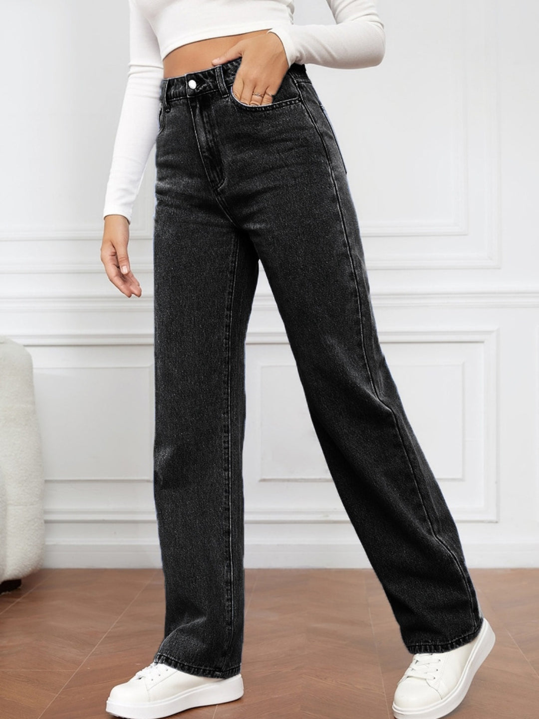 High Waist Straight Jeans