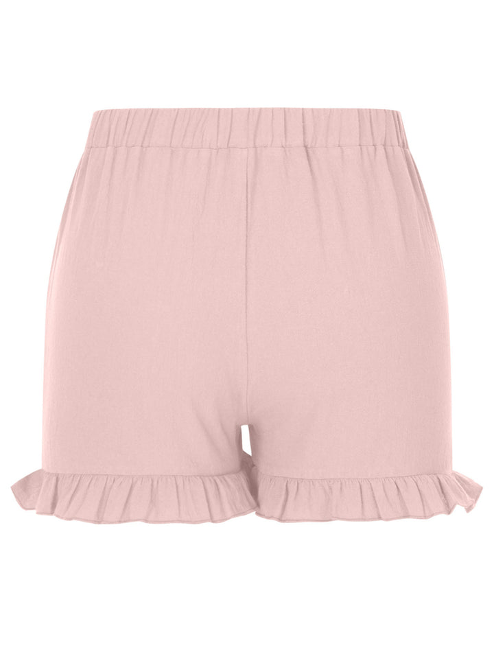 Frill Elastic Waist Shorts