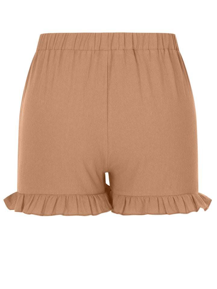 Frill Elastic Waist Shorts