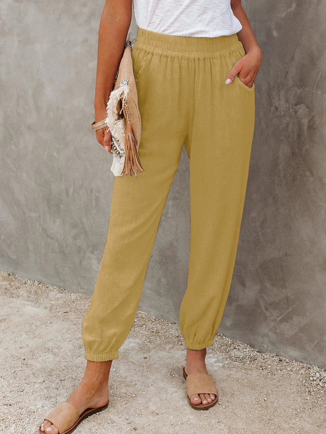 High Waist Cropped Pants