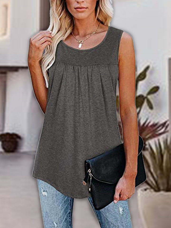 Round Neck Wide Strap Tank