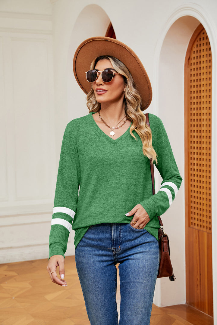 V-Neck Long Sleeve T-Shirt