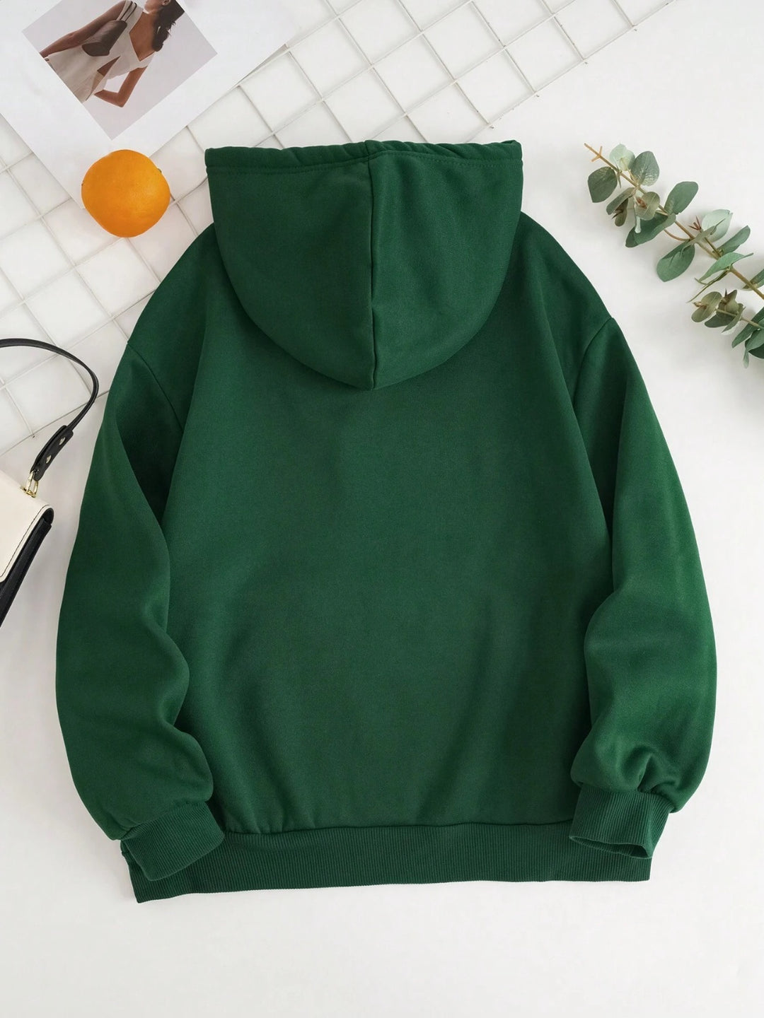 Drawstring Dropped Shoulder Hoodie