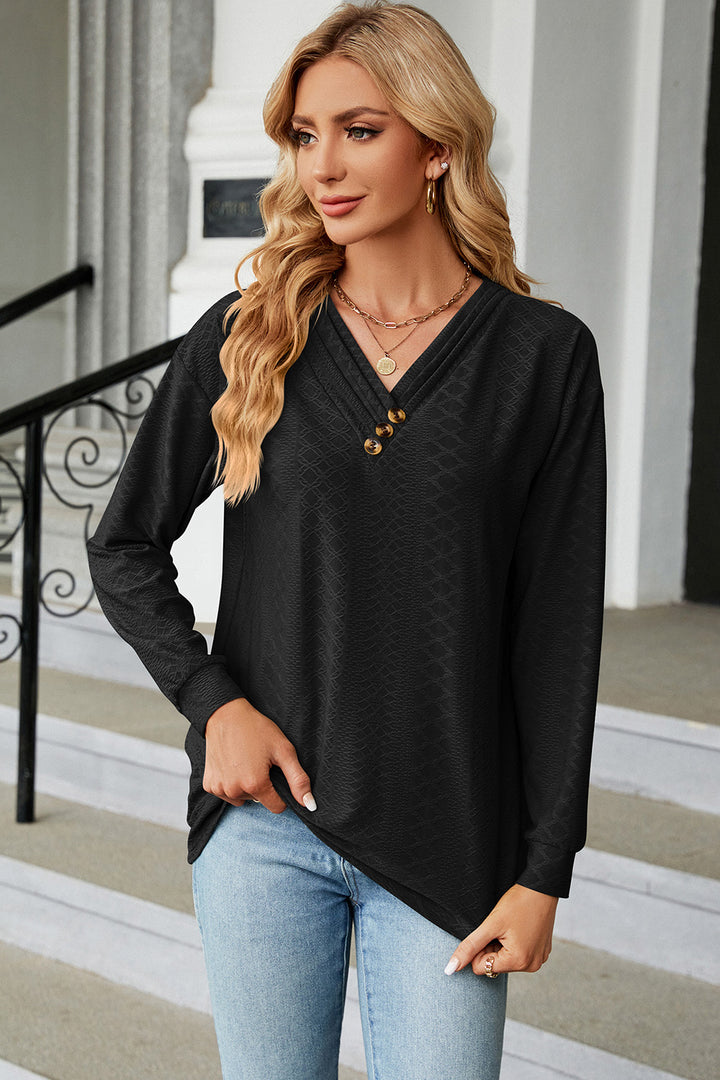 V-Neck Long Sleeve T-Shirt