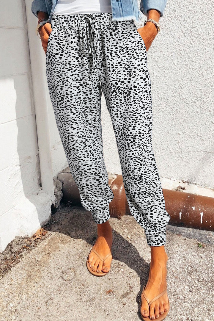 Leopard Pocketed Long Pants