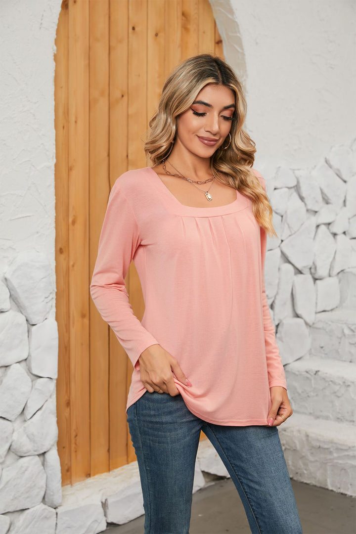 Square Neck Long Sleeve T-Shirt