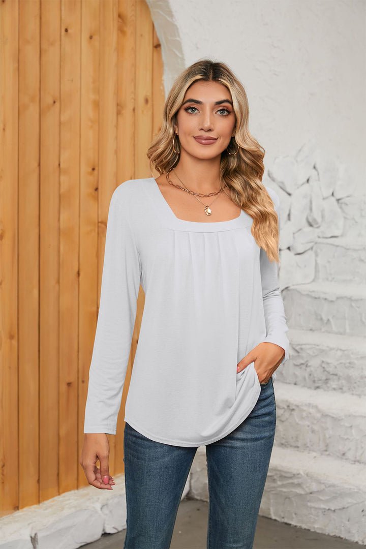 Square Neck Long Sleeve T-Shirt