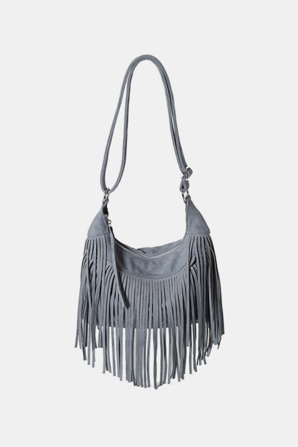 Suede Fringe Adjustable Strap Shoulder Bag