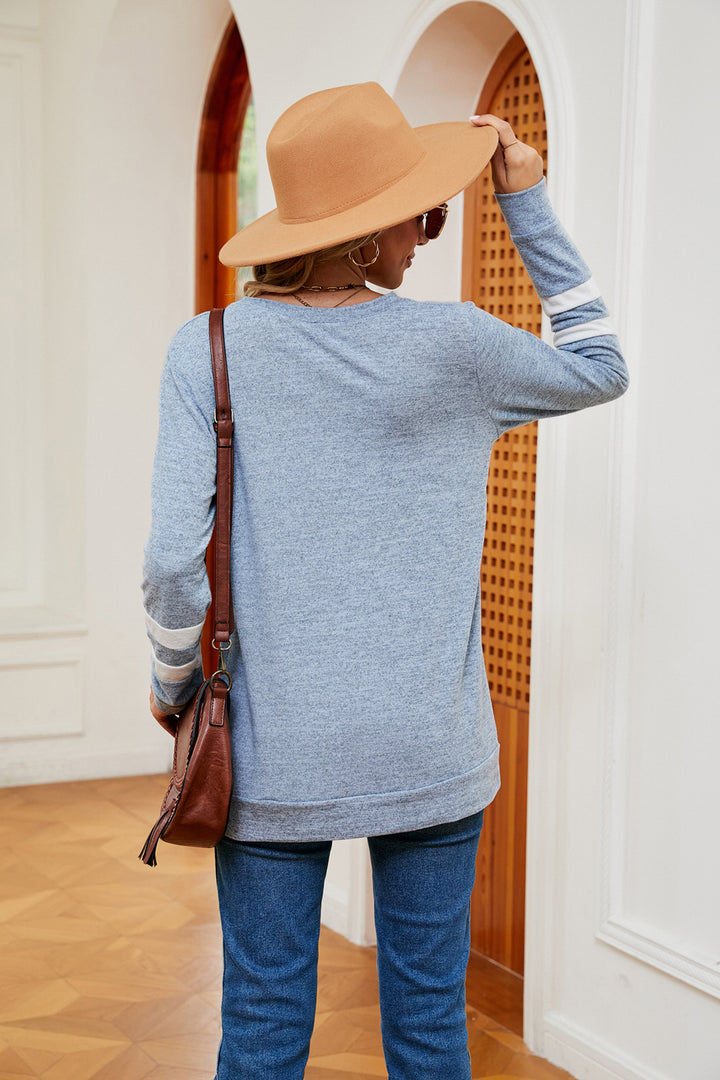 V-Neck Long Sleeve T-Shirt