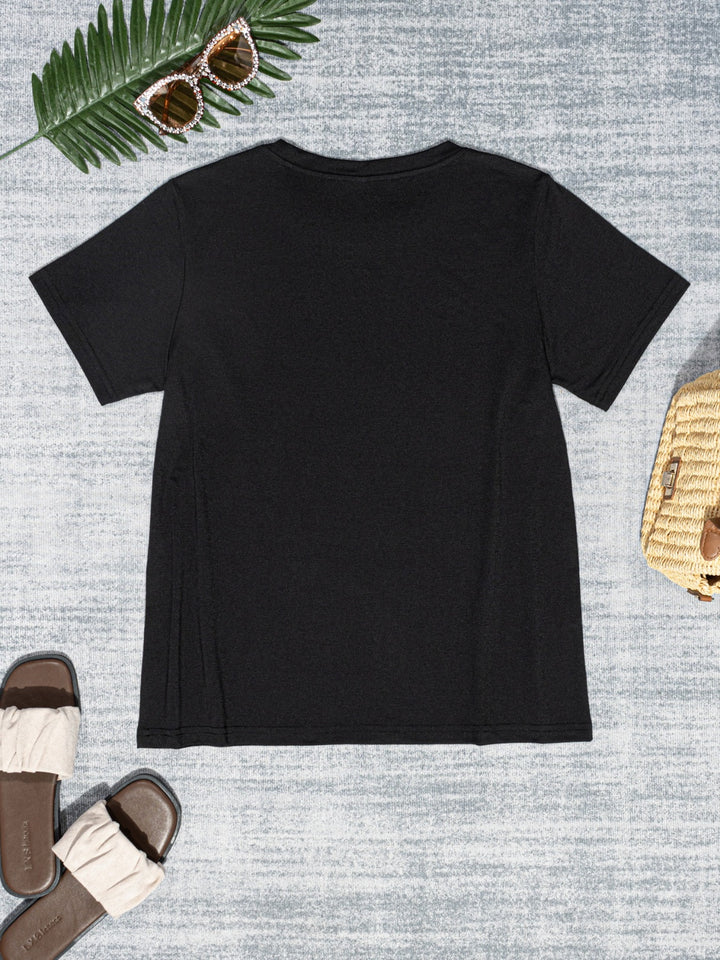 Graphic Round Neck Short Sleeve T-Shirt