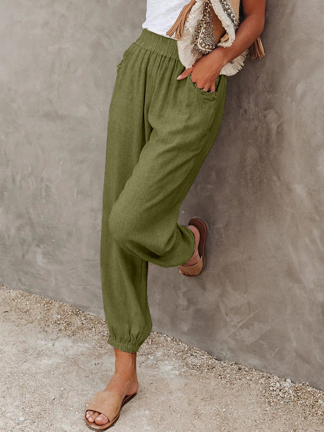 High Waist Cropped Pants