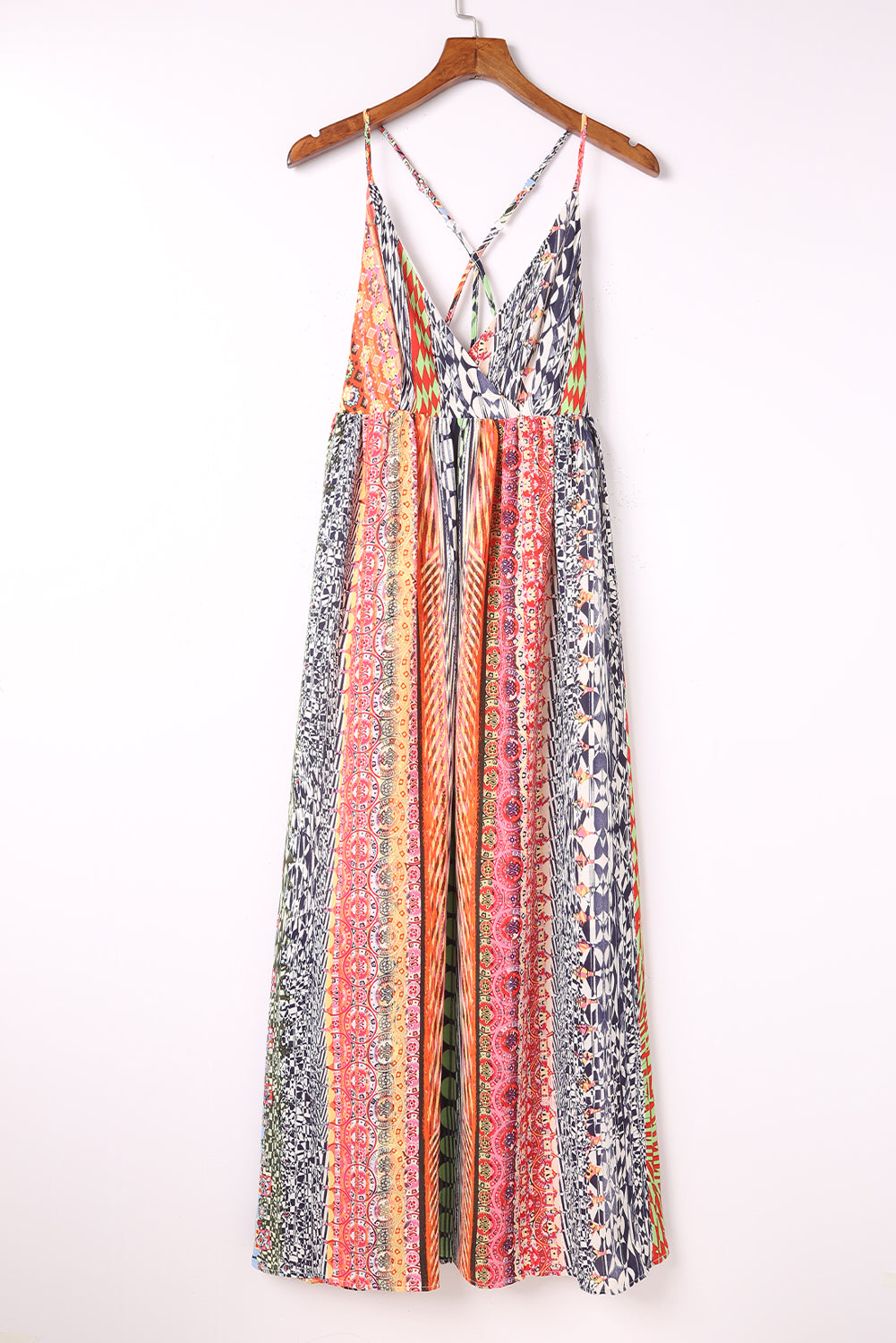 Printed Surplice Spaghetti Strap Dress