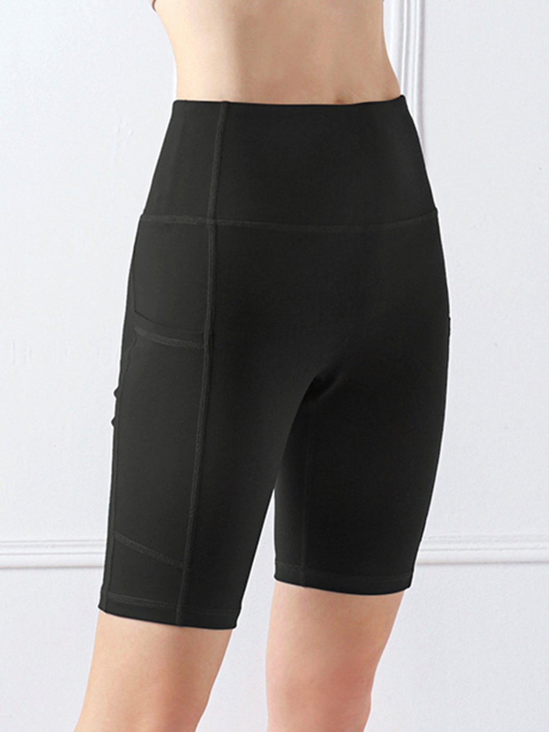 Pocketed High Waist Active Shorts