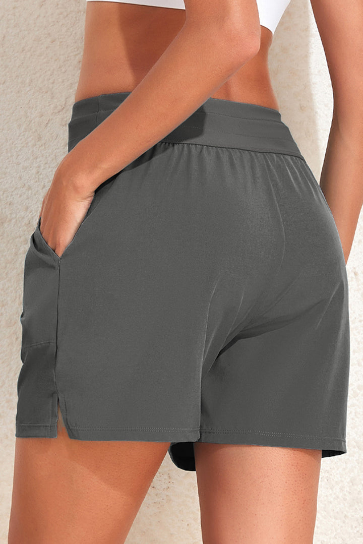 Drawstring Swim Shorts with Pockets